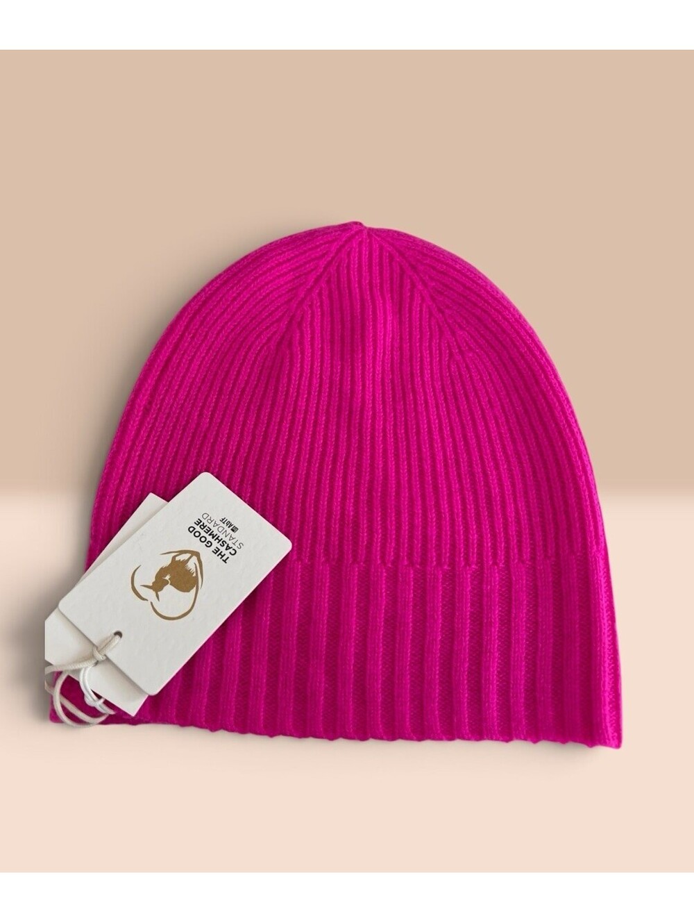 Nordstrom 100% Cashmere Rib Knit Beanie Hat Pink One Size Soft Luxury
